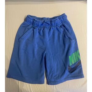 Nike Sportswear Club Fleece shorts royal blue with green Nike and black check